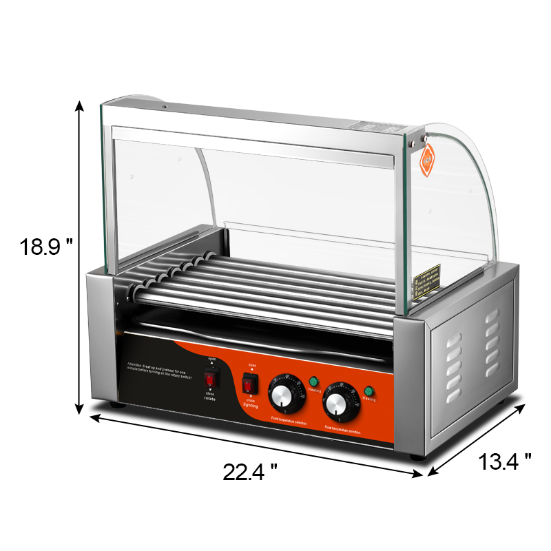 Commercial Kitchen - เครื่องย่างไส้กรอกและฮอทดอกสแตนเลสเชิงพาณิชย์ 7 ลูกกลิ้ง สำหรับครัว