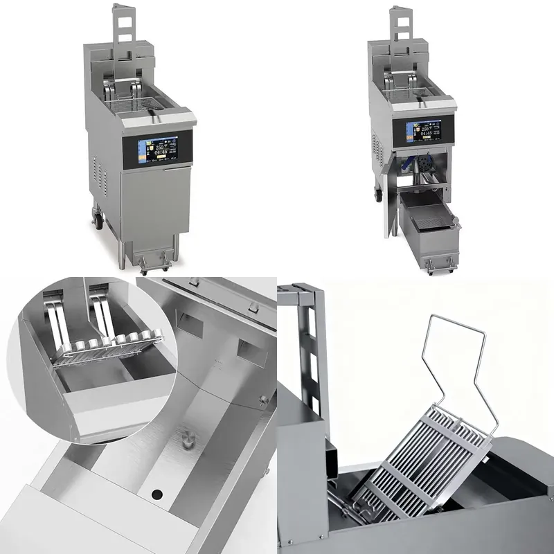 Commercial Kitchen Maintenance - เครื่องทอดไฟฟ้าแบบเปิดฝาลึก ปี 2026 ทำจากสแตนเลสเชิงพาณิชย์ ยกอัตโนมัติ ถังเดี่ยว