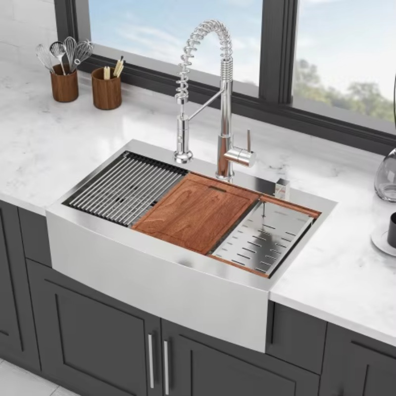 อ่างล้างจานครัวแบบฟาร์มเฮาส์ขน - Commercial Kitchen บทวิจารณ์และราคา